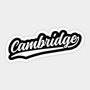 Cambridge Cursive White Vintage Athletic Script Sticker